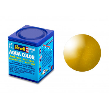 TINTA ACRÍLICA AQUA COLOR SOLÚVEL EM ÁGUA LATÃO METÁLICO 18ML 92 REVELL REV 36192